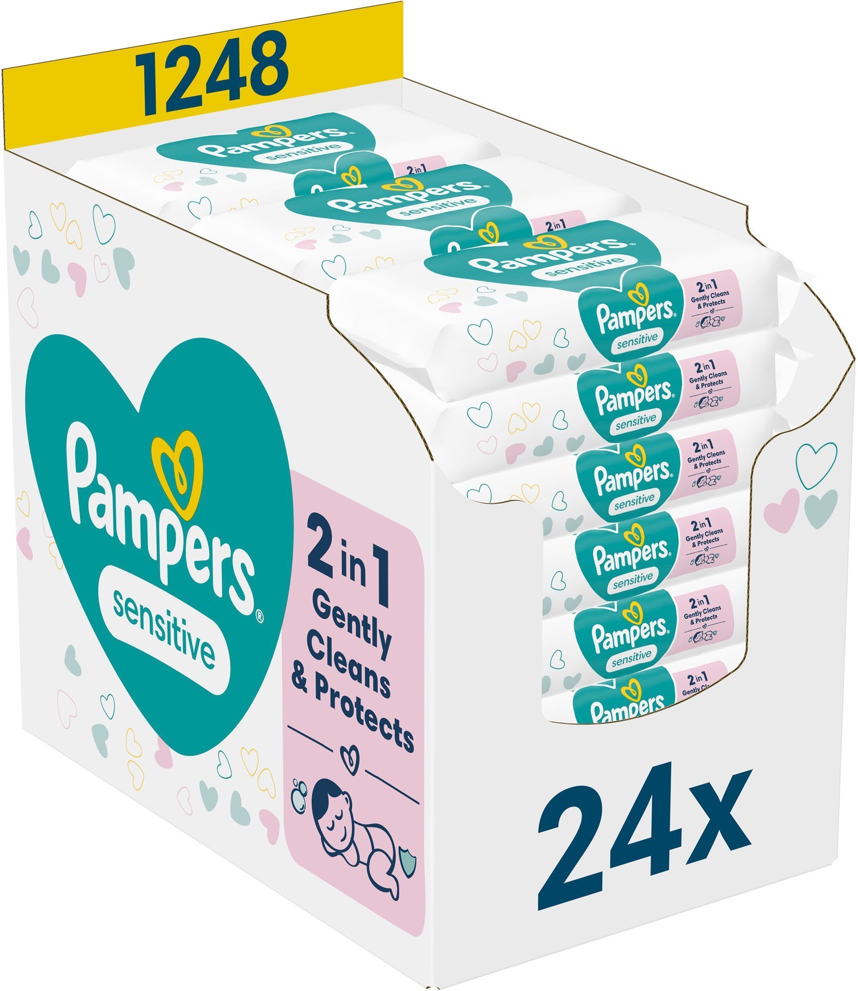PAMPERS Sensitive Plastic Free 24× 52 ks Detské vlhčené obrúsky