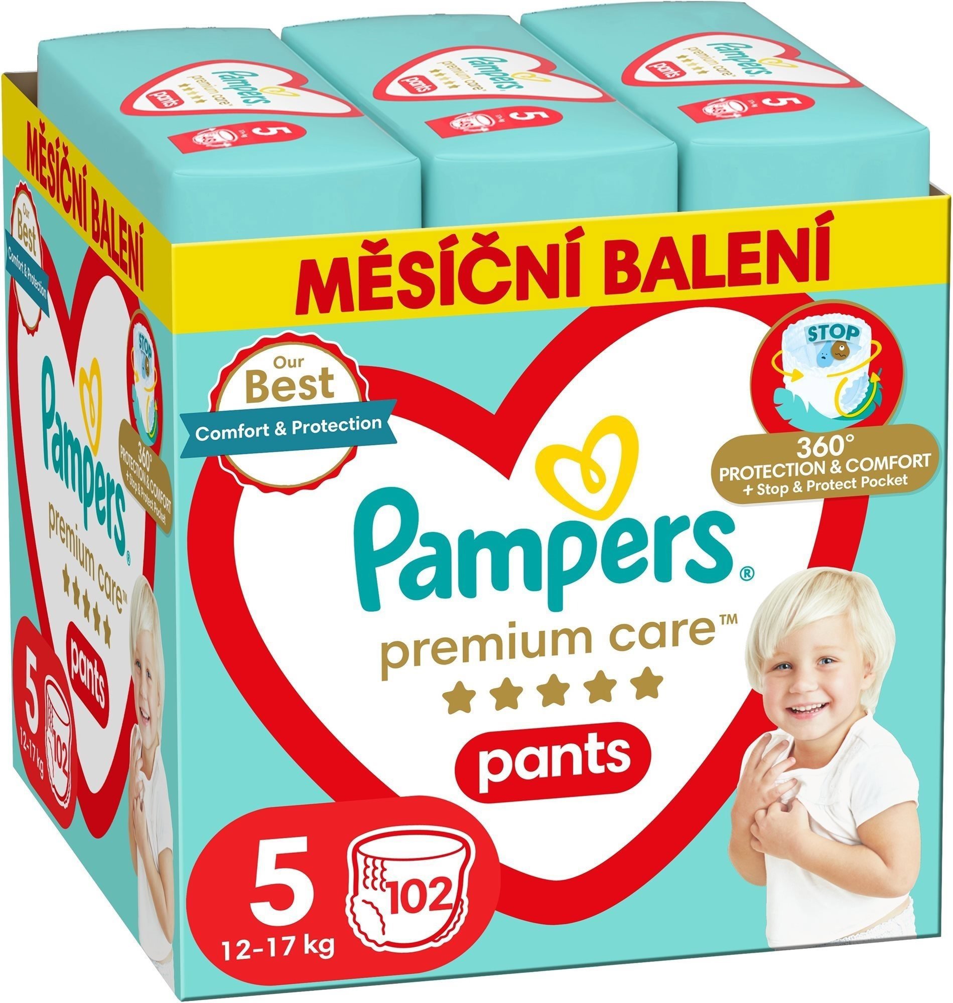 PAMPERS Premium Care Pants veľkosť 5 (102 ks) Plienkové nohavičky