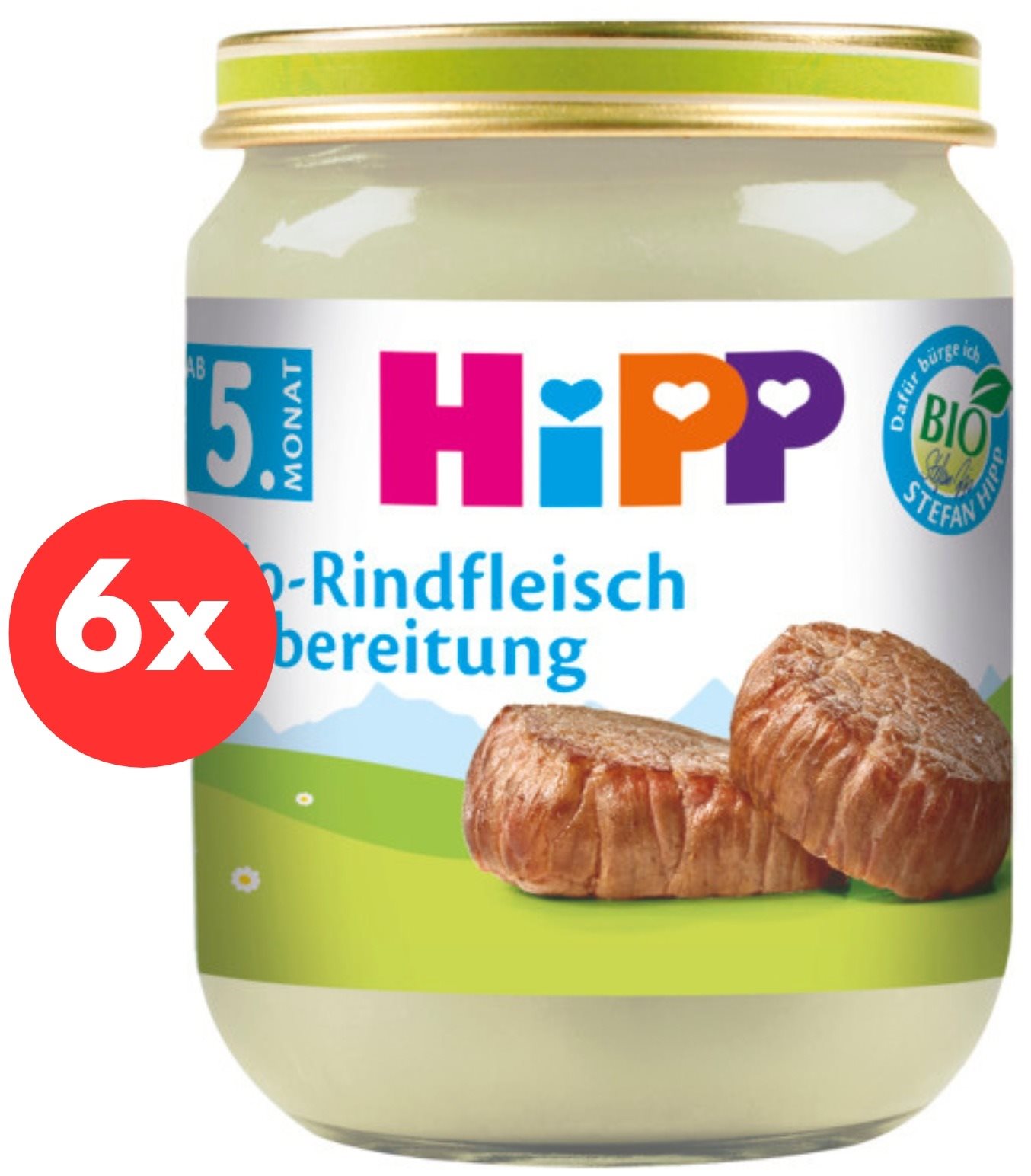 HiPP BIO Hovädzie mäso – 6× 125 g Príkrm