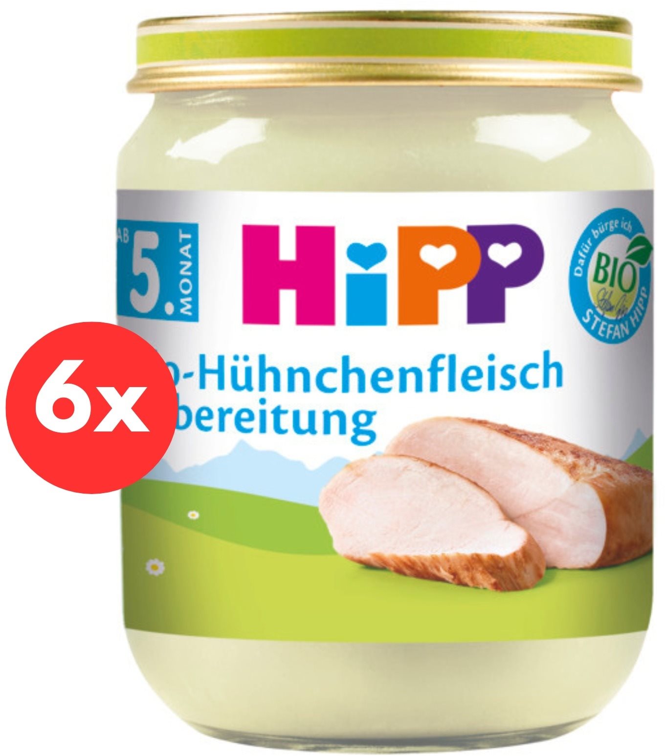 HiPP BIO Kuřecí maso - 6× 125 g Příkrm