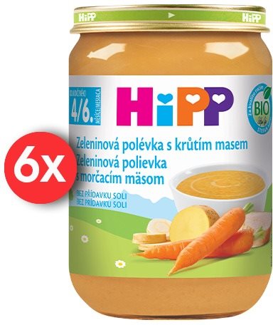 HiPP BIO Zeleninová polievka s morčacím mäsom - 6x 190g Príkrm