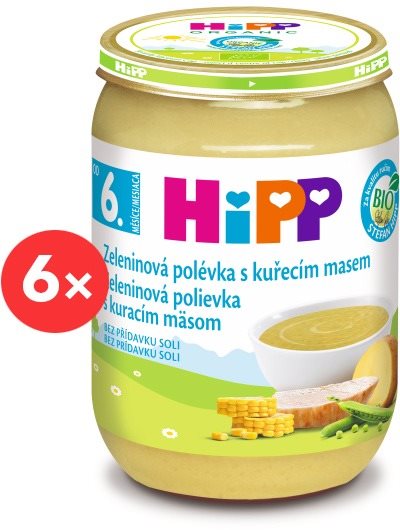 HiPP BIO Zeleninová polievka s kuracím mäsom – 6× 190 g Príkrm