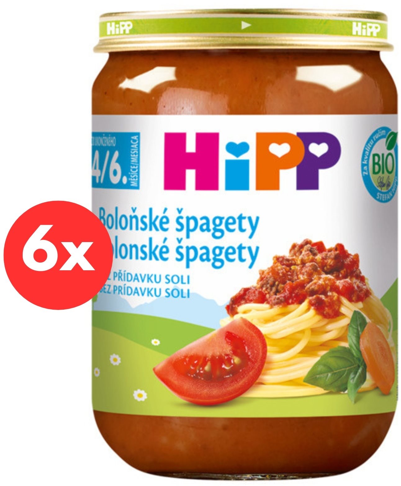 HiPP BIO Špagety v boloňské omáčce - 6× 190 g Příkrm