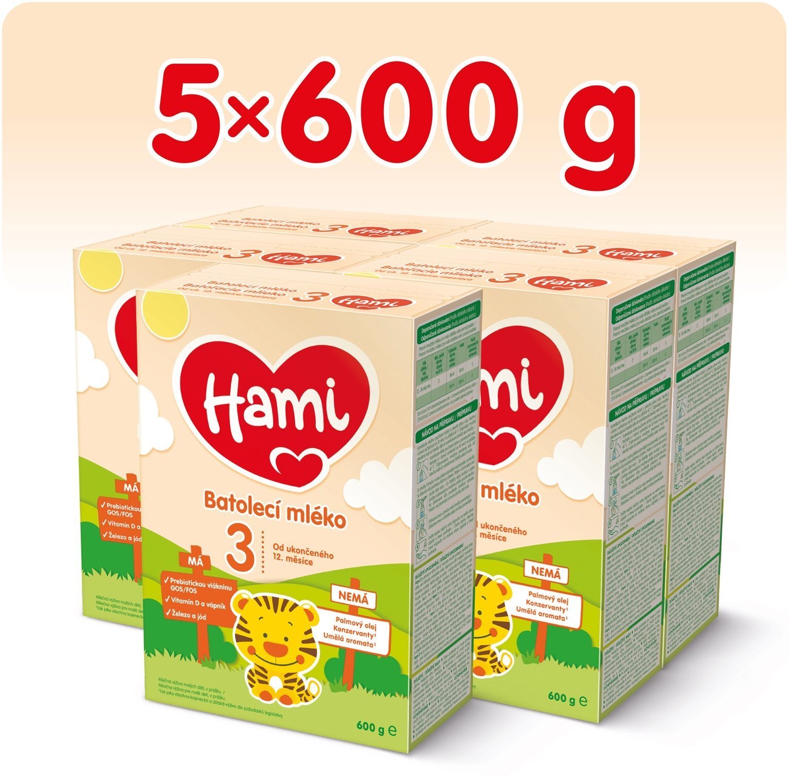 Hami Batolecí kojenecké mléko 12m+ (5× 600 g) Kojenecké mléko