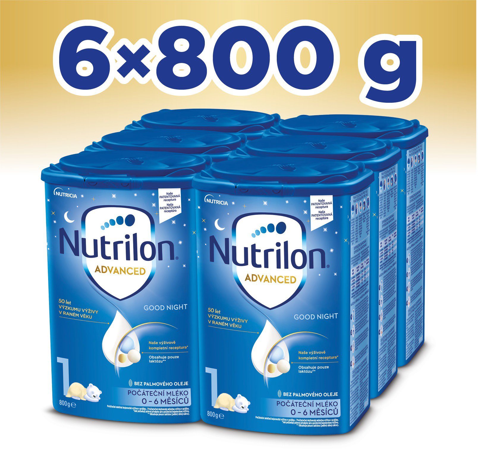 Nutrilon 1 Advanced Good Night počáteční kojenecké mléko 6× 800 g,...
