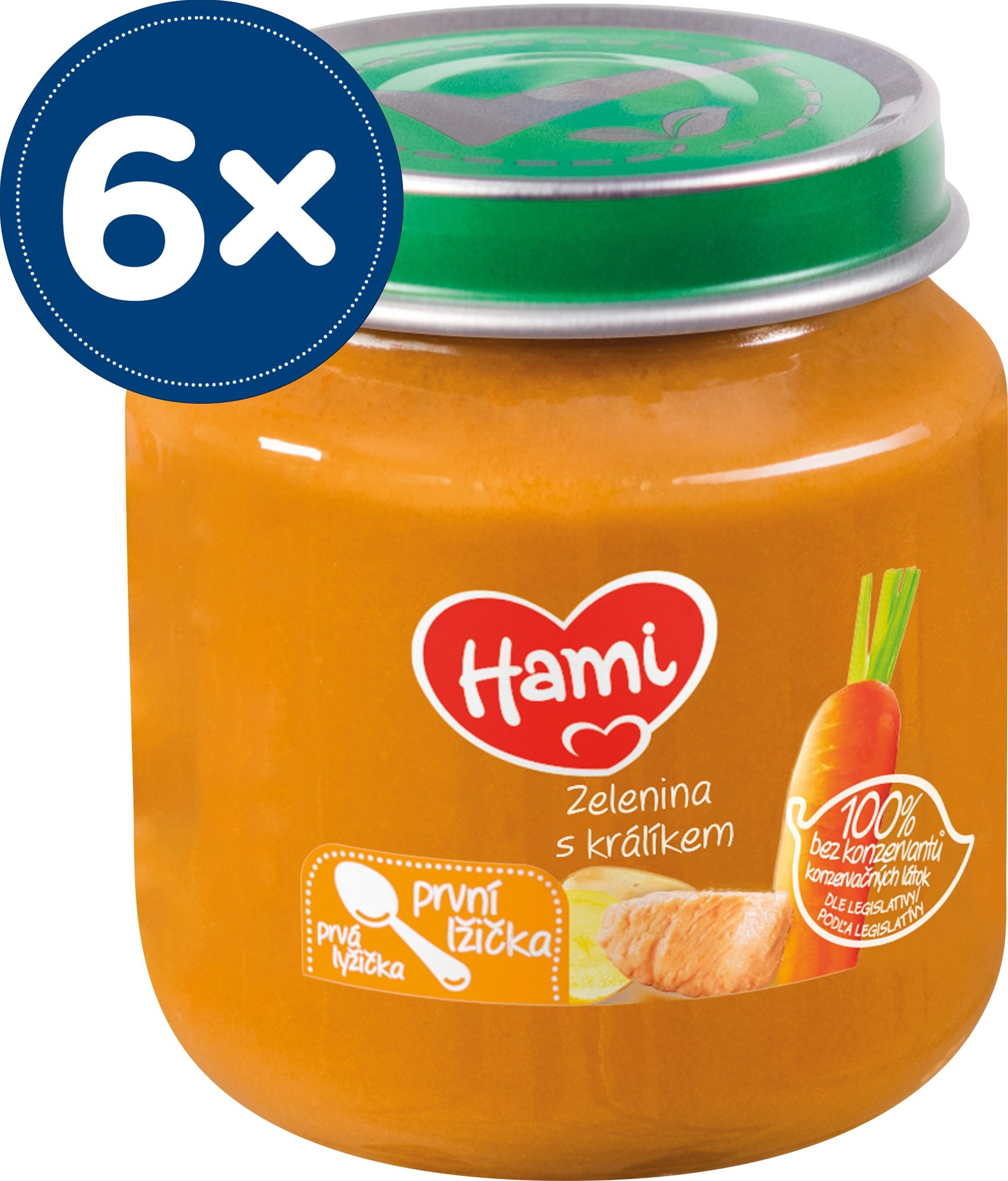 Hami První lžička Zelenina s králíkem 6× 125 g Příkrm