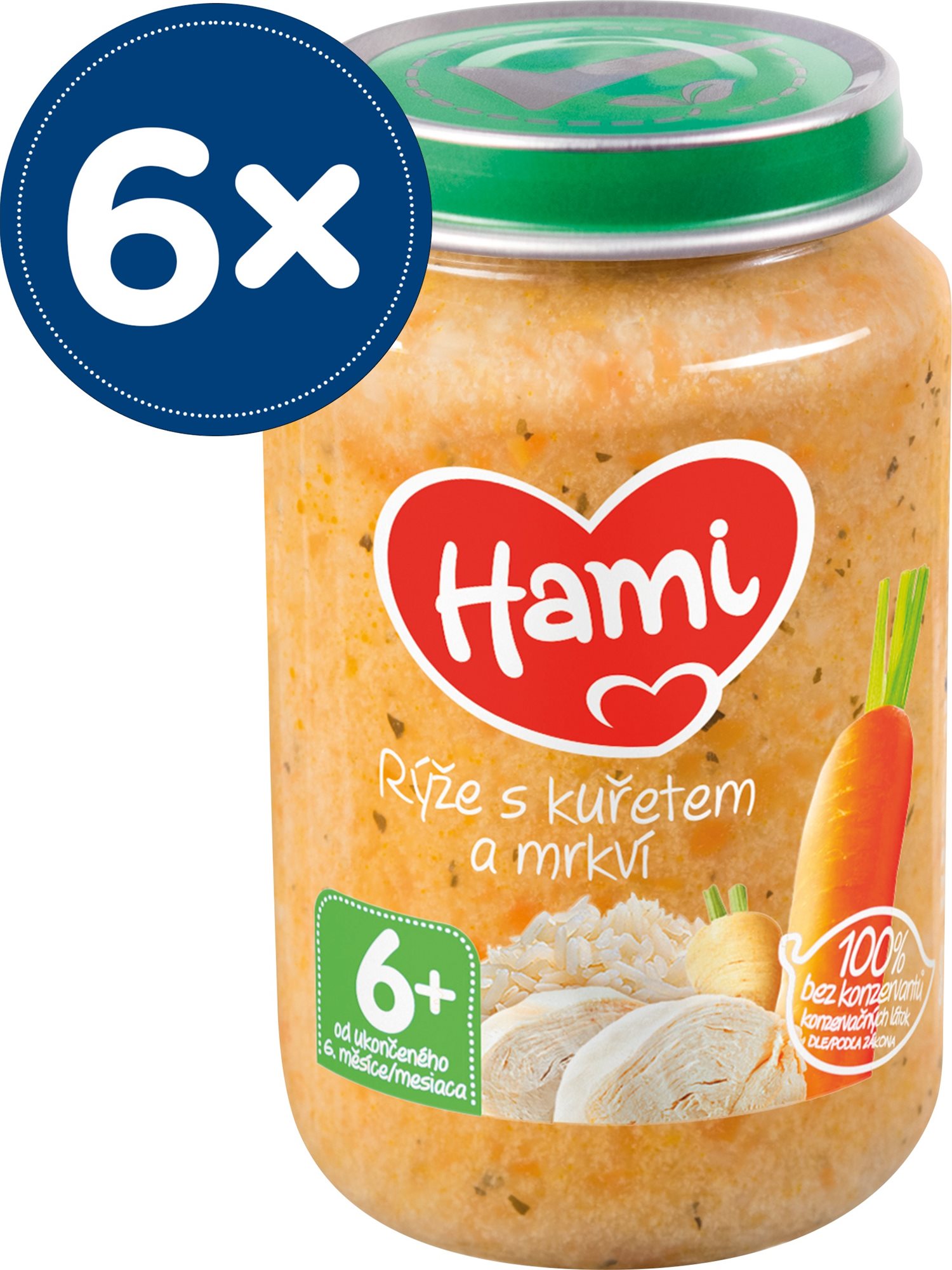 Hami Rýže s kuřetem a mrkví 6× 200 g Příkrm