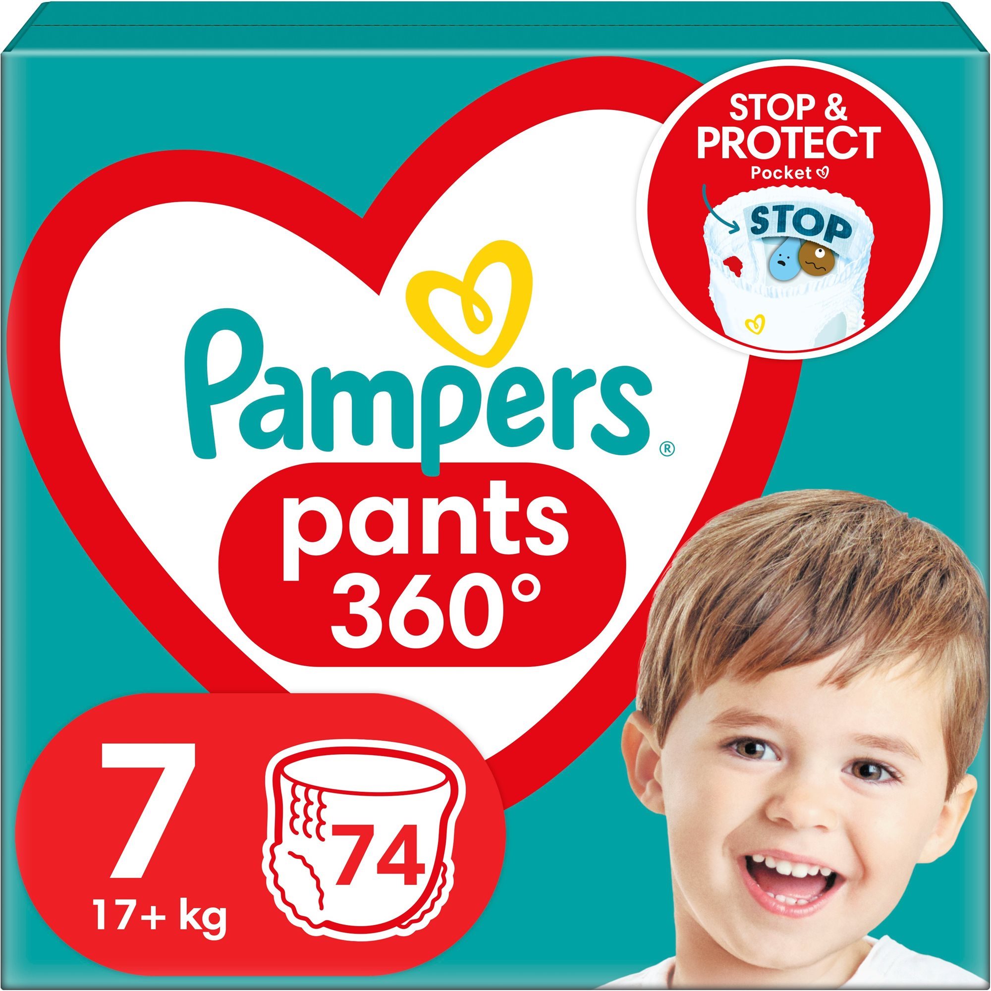 PAMPERS Pants veľ. 7 (74 ks) – Mega Pack Plienkové nohavičky