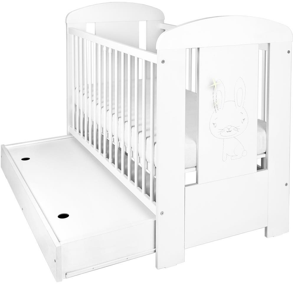New Baby Králik so zásuvkou – biela Detská postieľka