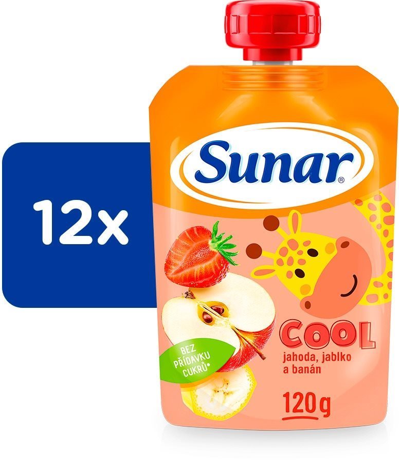 Sunar Cool ovocná kapsička jahoda, banán, jablko 12× 120 g Kapsička...