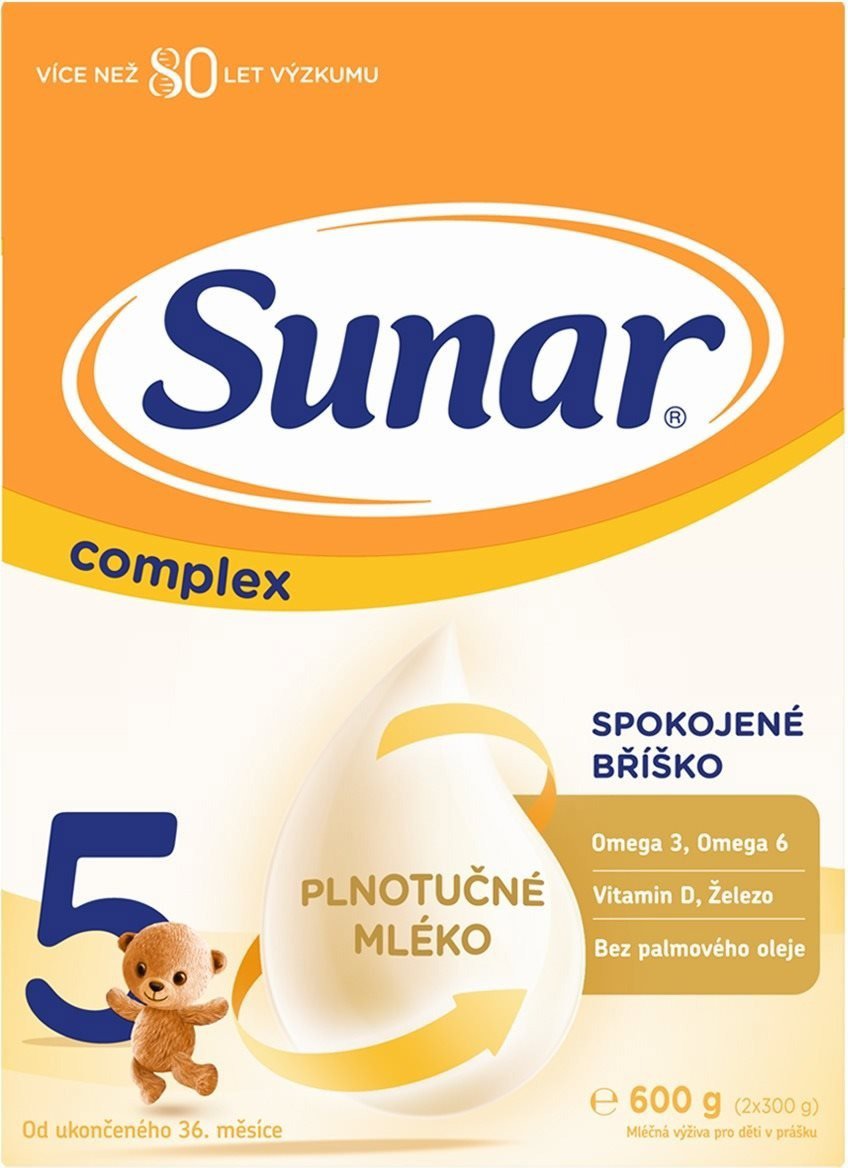 Sunar Complex 5 detské mlieko, 600 g Dojčenské mlieko