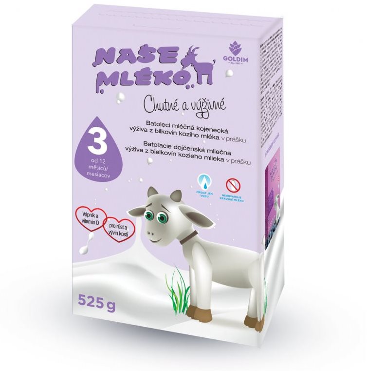 GOLDIM Naše Mléko 3,  525 g Kojenecké mléko