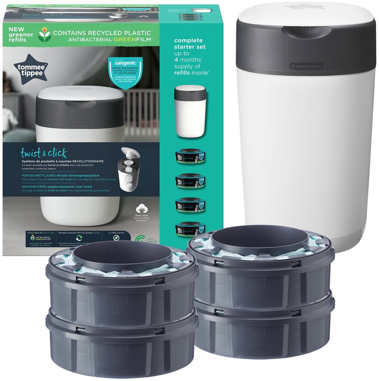 Tommee Tippee szett SANGENIC Twist & Click kosár + 4 utántölő...