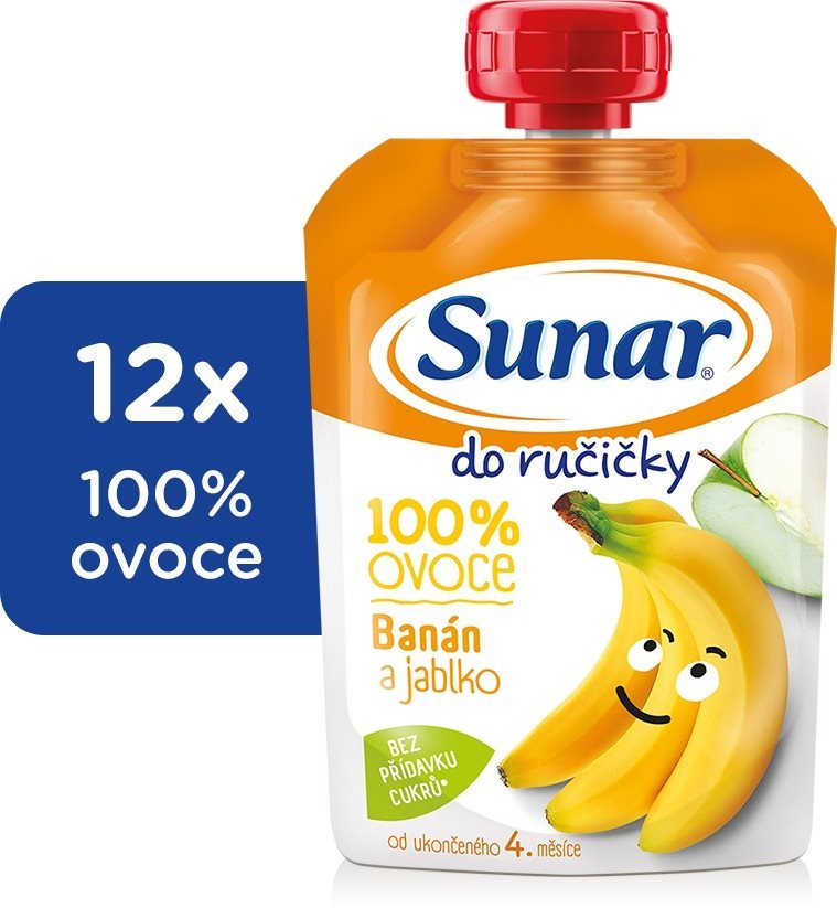 Sunar Do ručičky ovocná kapsička banán 12× 100 g Kapsička pro děti