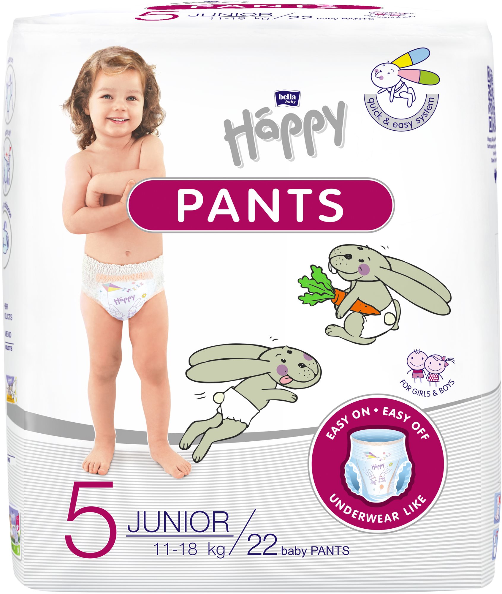 Bella Happy Pants Junior 22 ks Plienkové nohavičky