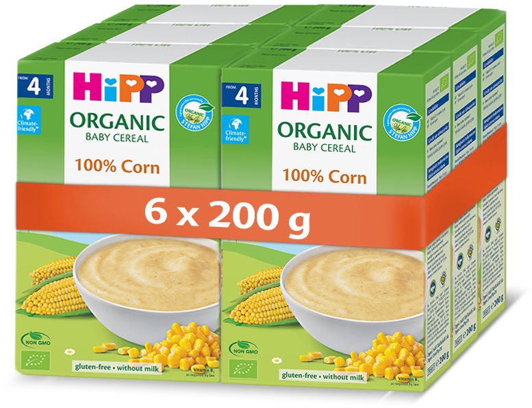 HiPP BIO První obilná kaše - 100% kukuřičná - 6× 200 g Nemléčná kaše