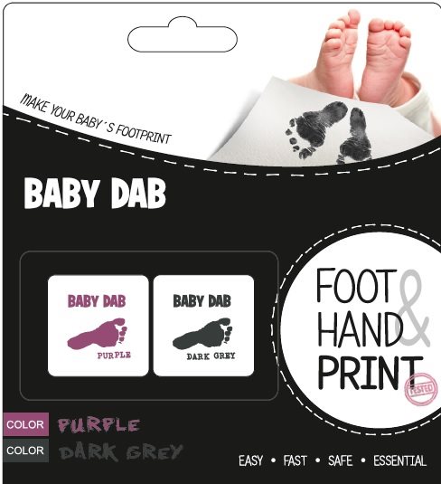 Baby Dab Farba na detské odtlačky, fialová, sivá Sada na odtlačky