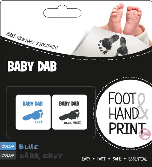 Baby Dab Farba na detské odtlačky, modrá, sivá Sada na odtlačky