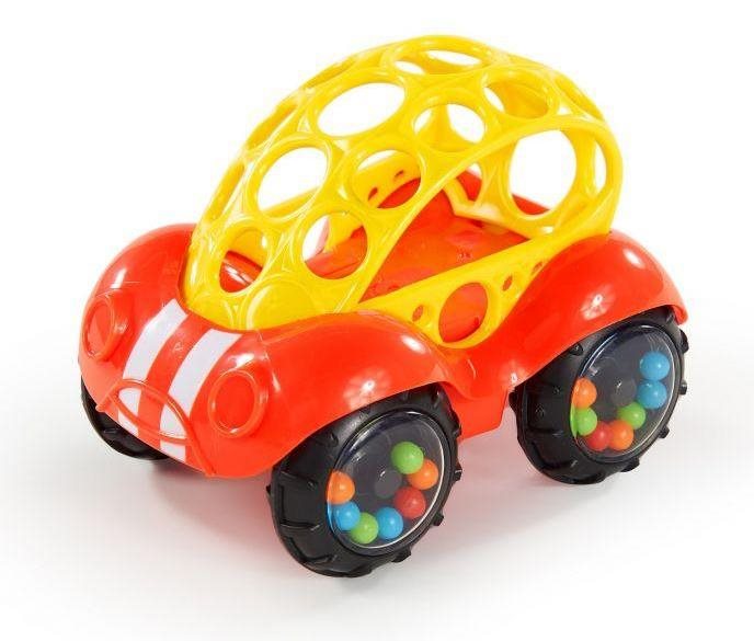 Oball Rattle & Roll červeno/žlté 3 m+ Auto
