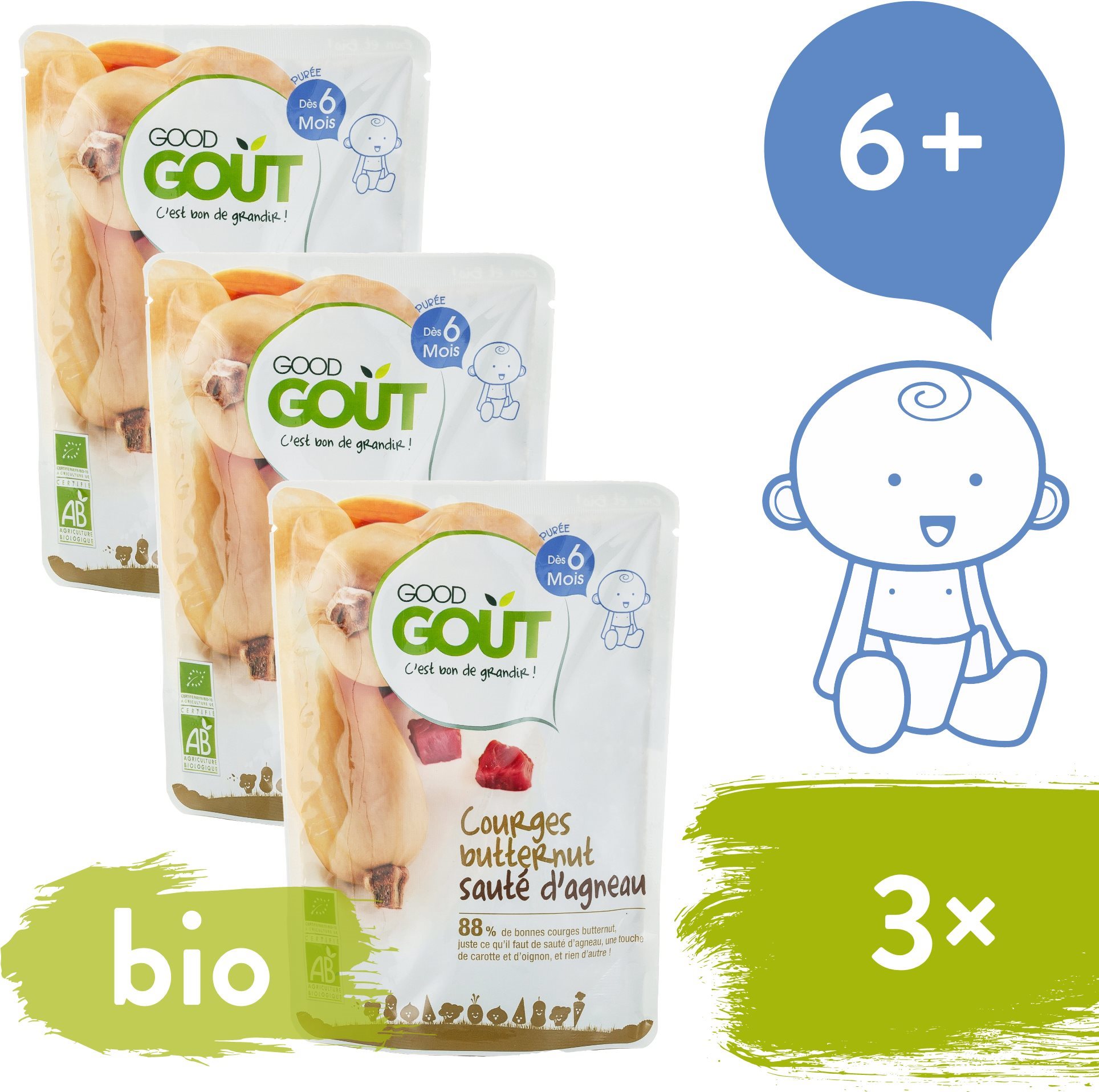 Good Gout BIO vajdiótök bárányhússal 3 x 190 g Bébiétel
