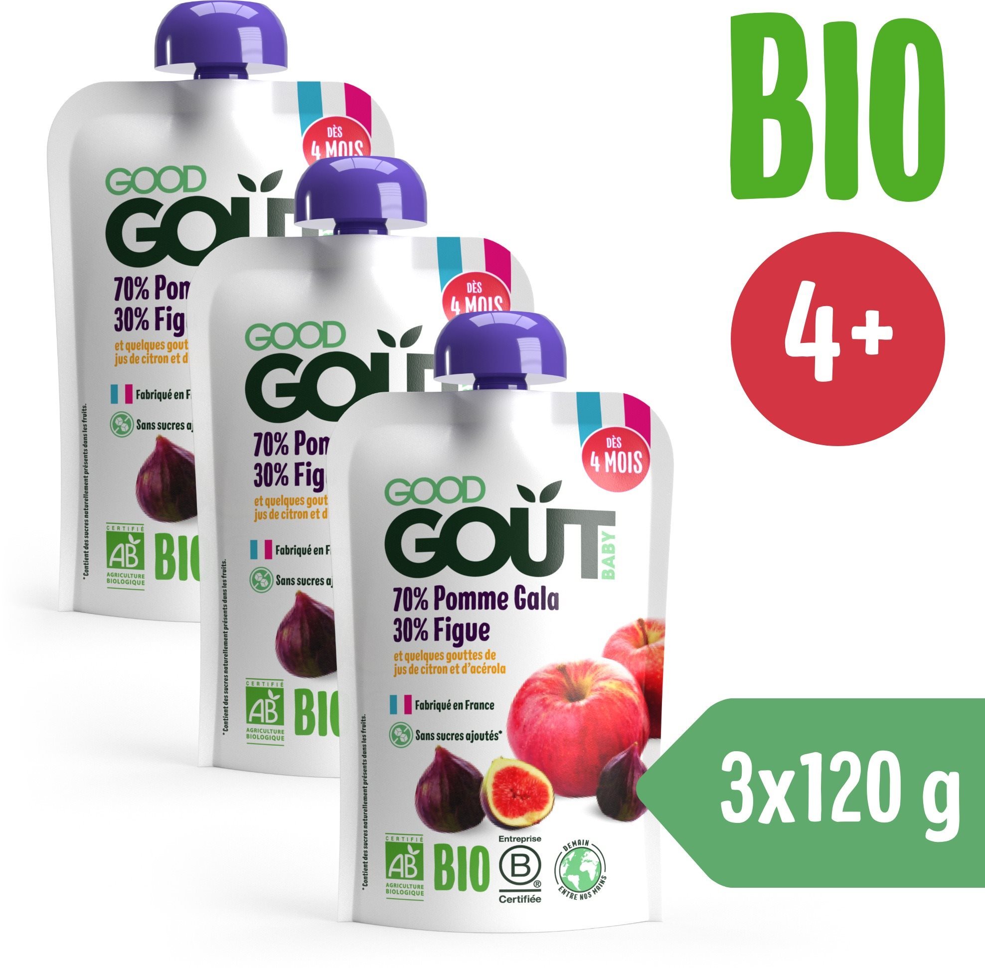 Good Gout BIO Jablko a figy 3× 120 g Kapsička pre deti
