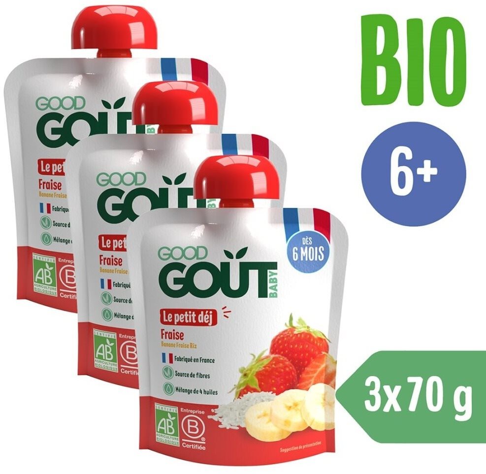 Good Gout BIO Jahodové raňajky 3× 70 g Kapsička pre deti