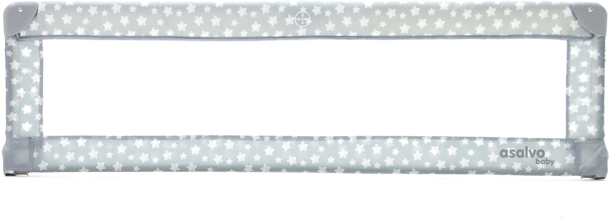 ASALVO Zábrana k posteli 150 cm stars grey Detská zábrana