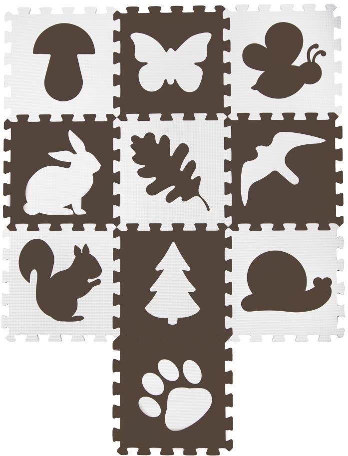 EVA Puzzle podložka Lesní priatelia 32 × 32 × 1 cm (10 ks) Penové...