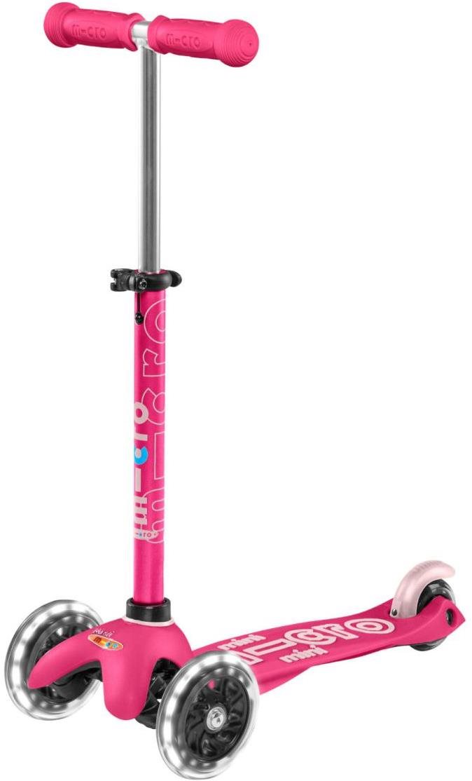 Micro Mini Deluxe Pink LED Detská kolobežka