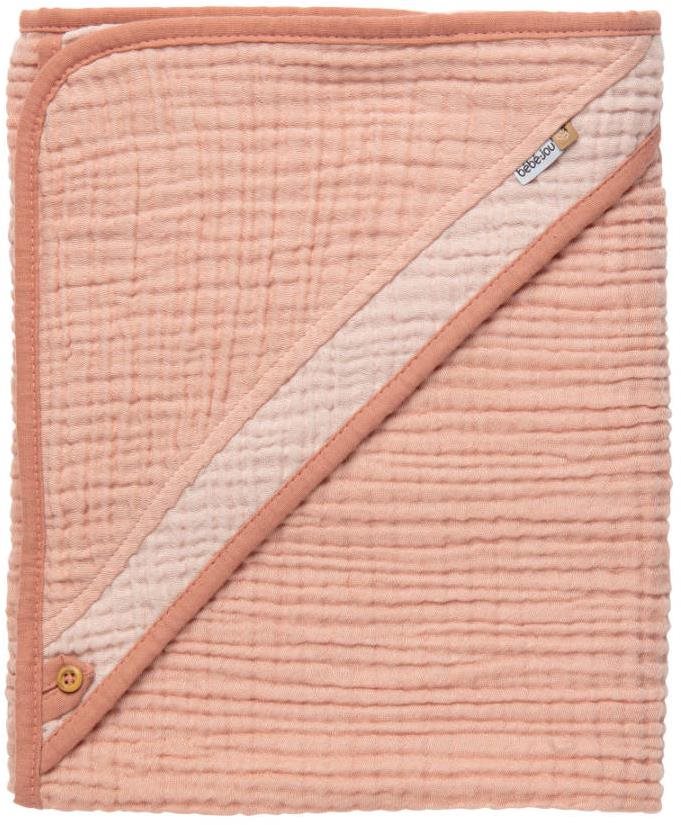 Bébé-jou kapucnis muszlin törülköző, Pure Cotton Pink Gyerek...