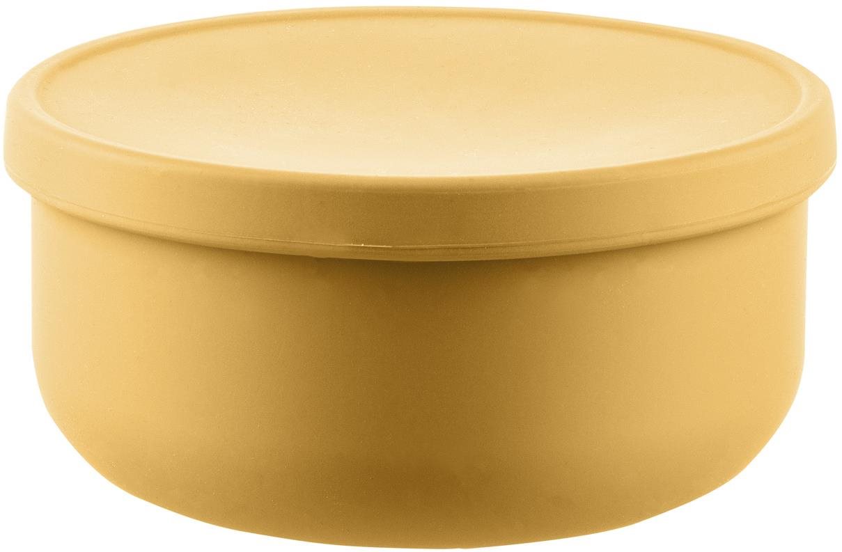 Zopa tál fedővel Mustár Yellow Gyerektányér