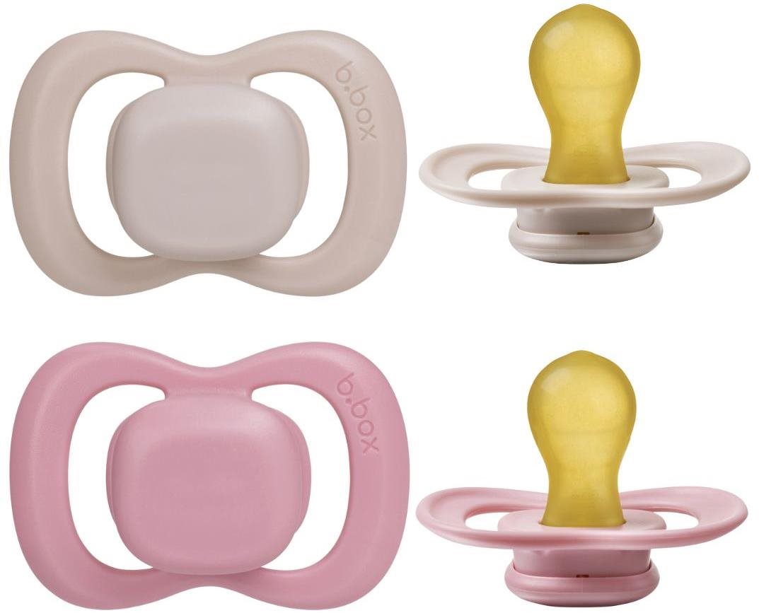 B.Box Cumlíky z prírodného kaučuku 6m+ 2 ks berry/blush Cumlík