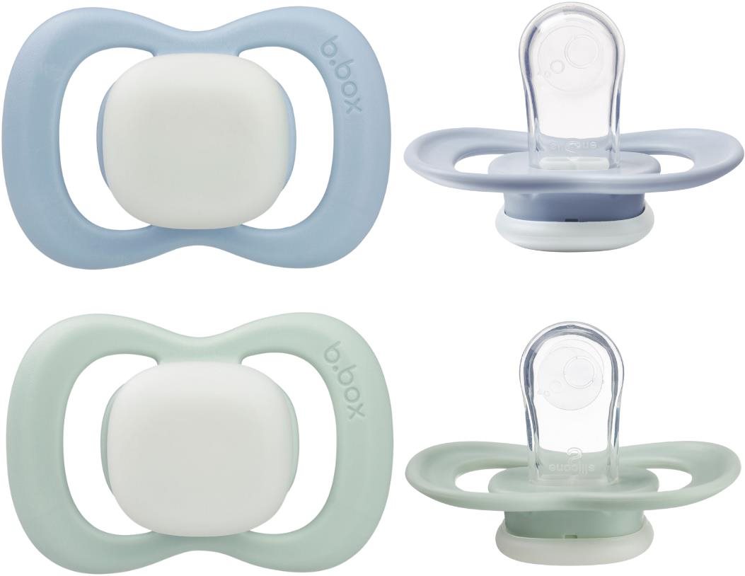 B.Box Cumlíky silikónové 0 – 6m 2 ks Glow sky/sage Cumlík
