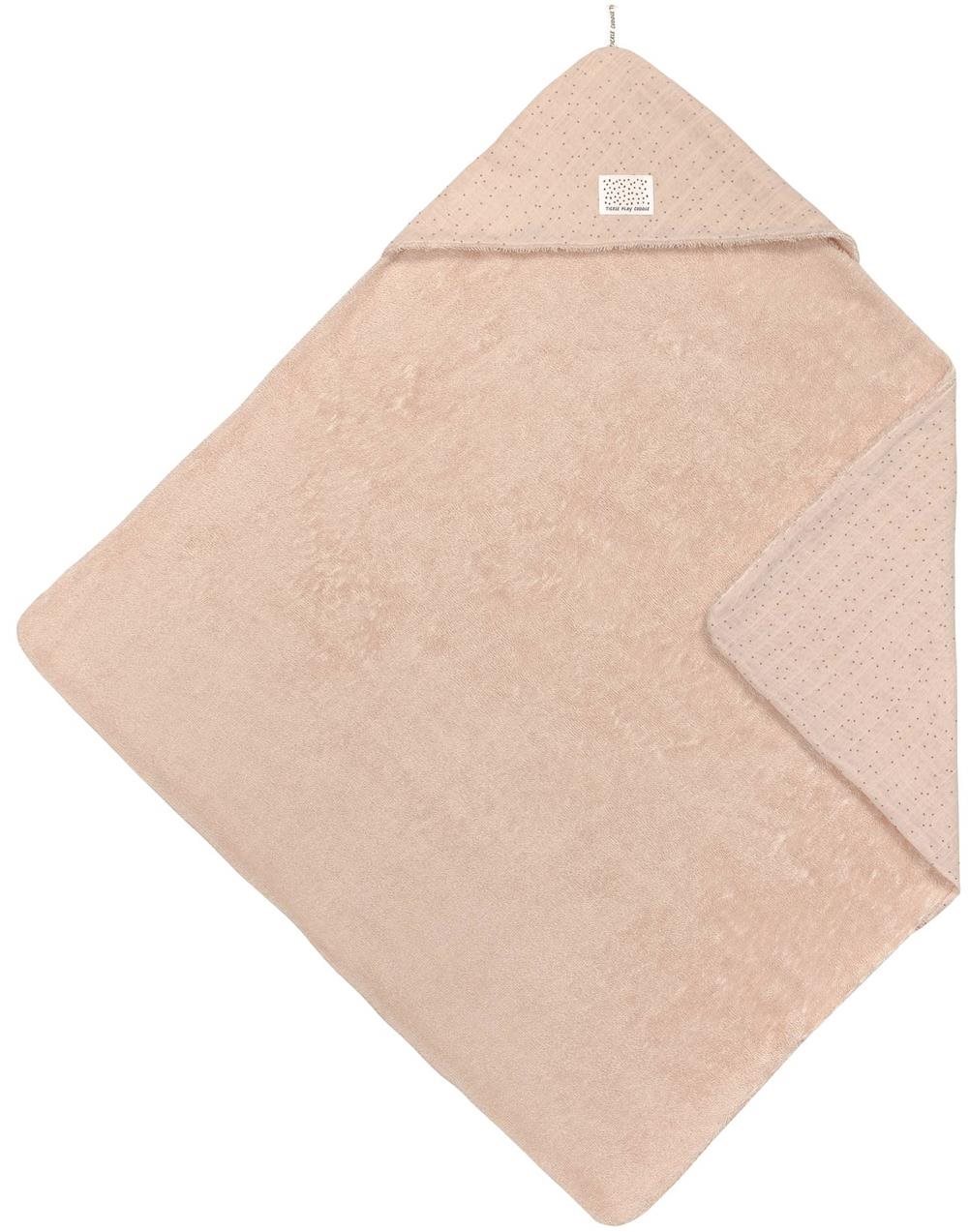 Lässig Muslin/Terry Hooded Towel dots peach rose Gyerek fürdőlepedő