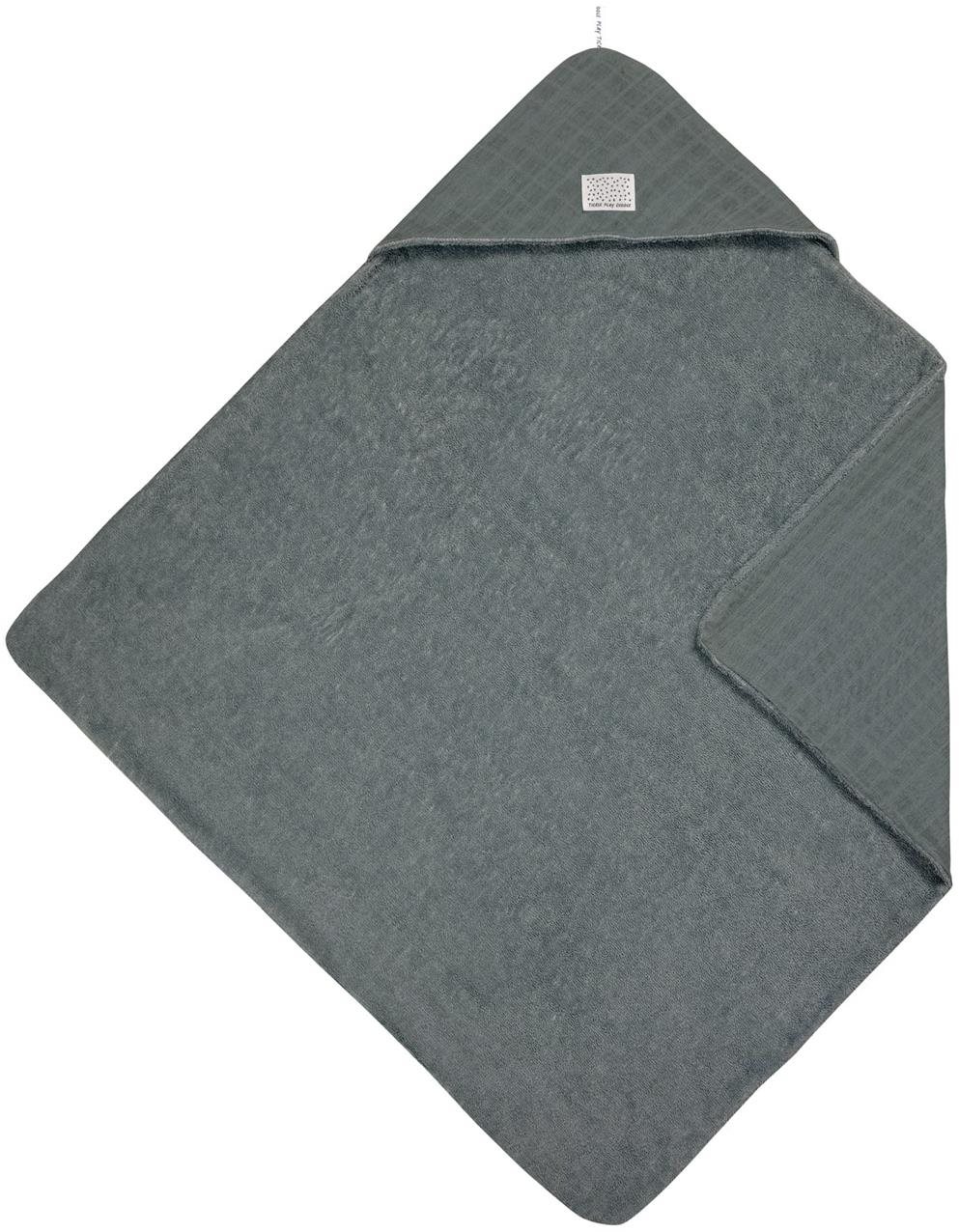 Lässig Muslin/Terry Hooded Towel petrol green Gyerek fürdőlepedő
