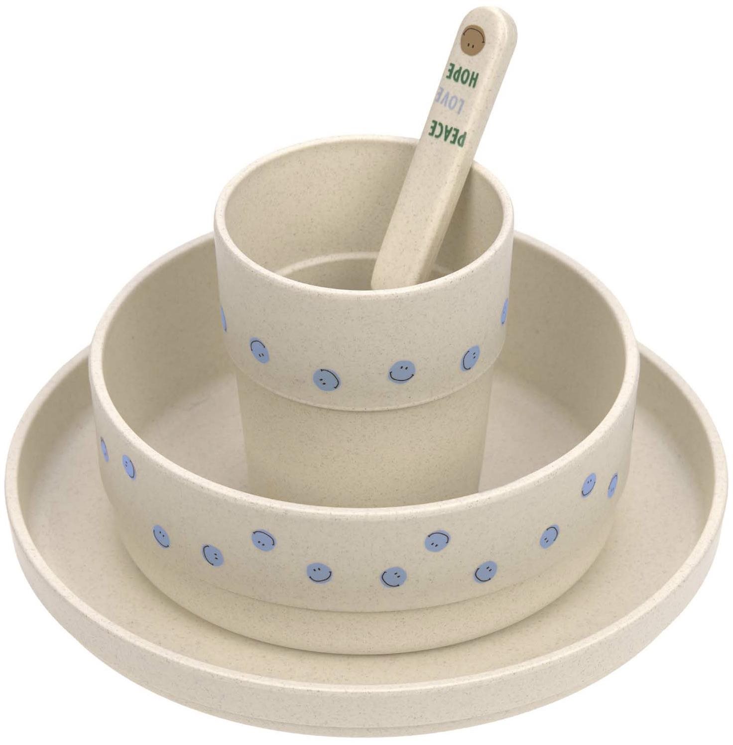 Lässig Dish Set PP/Cellulose Happy Rascals Smile sky blue Dětská...