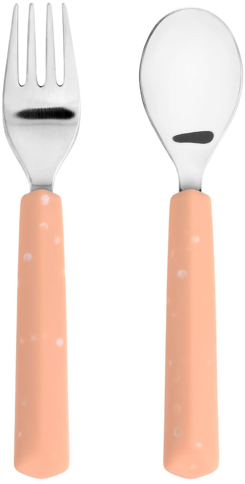Lässig Cutlery with Silicone Handle apricot 2 ks Detský príbor