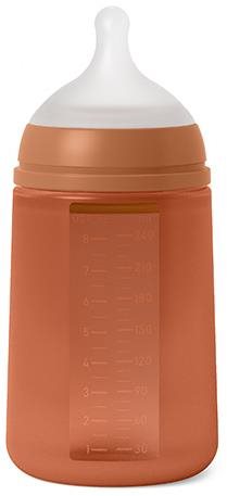 Suavinex Colour Essence M 240 ml tehlová Dojčenská fľaša