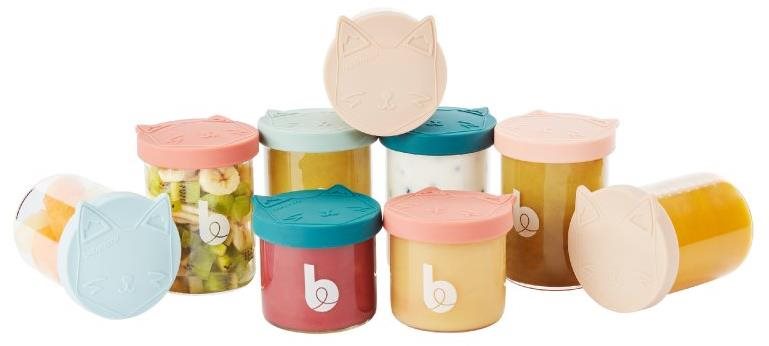 Babymoov sklenené misky s vekami Isy Bowls 6× 250 ml a 3× 120 ml...