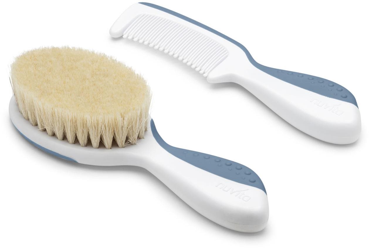 Nuvita Súprava kief na vlasy Powder Blue Detský hrebeň