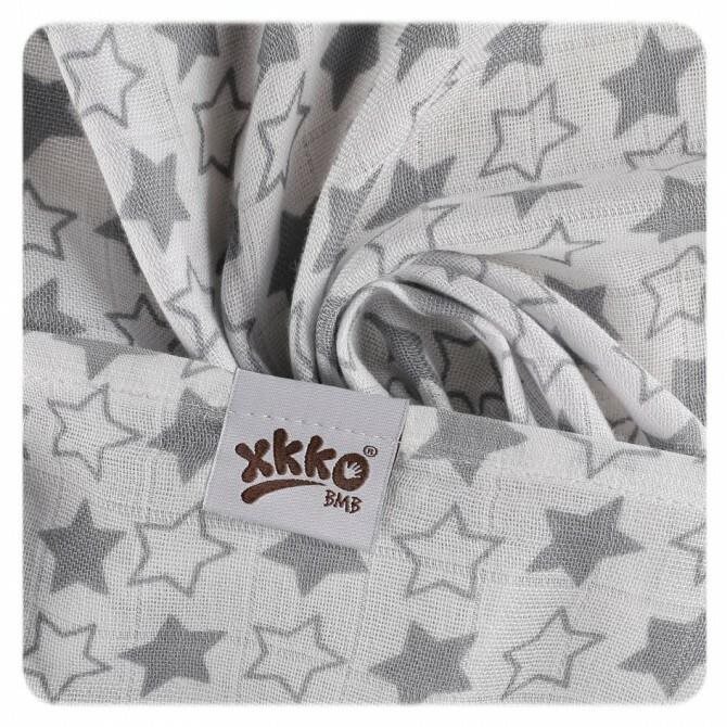 Xkko Bambusová osuška 90 × 100, Little Stars Silver Detská osuška