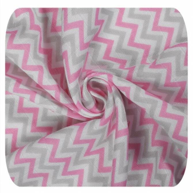 Xkko Bambusová osuška 90 × 100, Scandinavian Baby Pink Chevron...