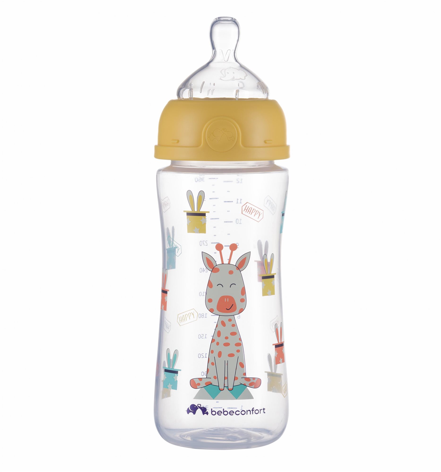 Bebeconfort Emotion Yellow 360 ml, 6 m+ Dojčenská fľaša