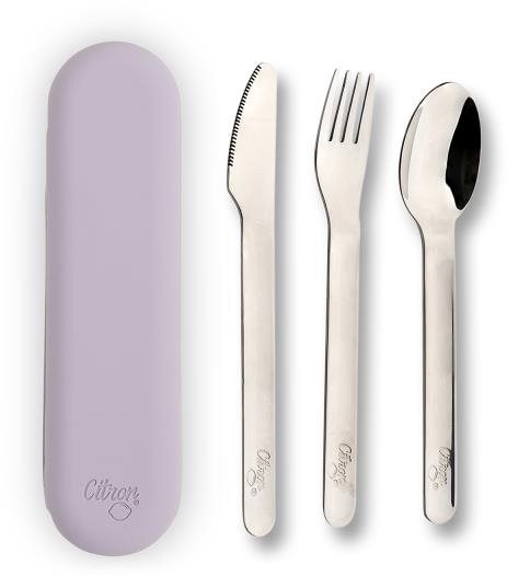 Citrón Set príborov s puzdrom Purple Detský príbor