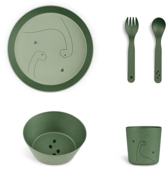 Citron Jídelní set z bio materiálu Dino Gyerek étkészlet