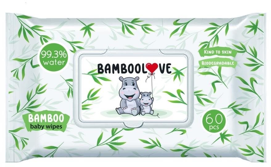 Bamboolove Nedves törlőkendő, bambusz, 60 db Popsitörlő