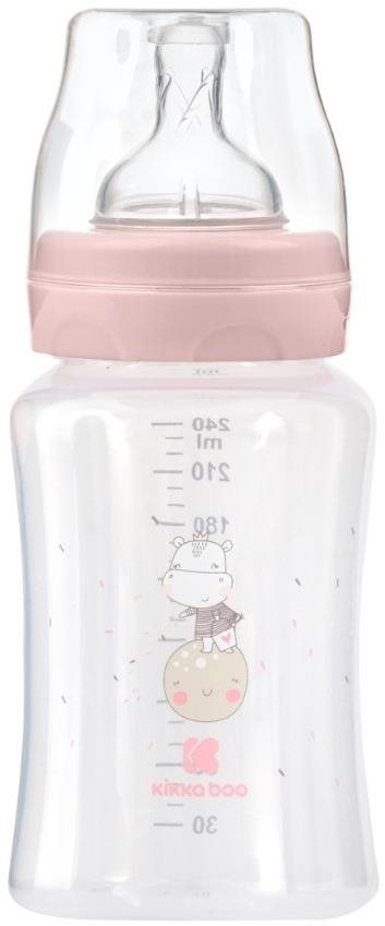 KikkaBoo Fľaša Hippo Dreams 240 ml Pink Dojčenská fľaša