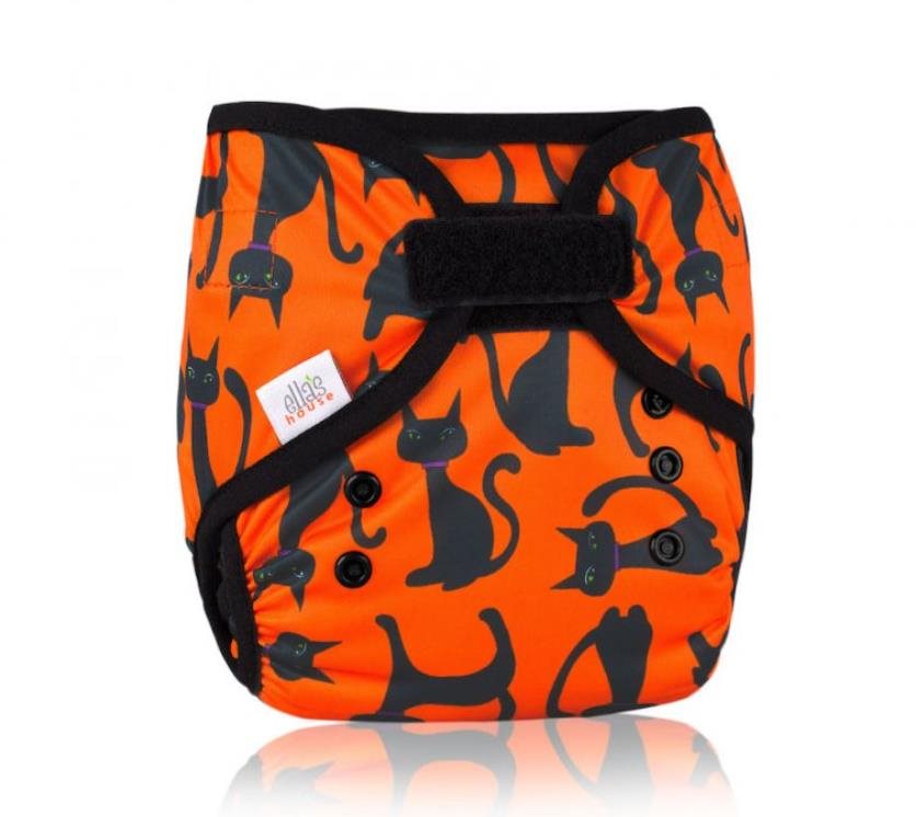 Ella´s House Bum wrap Black cats, velikost XL Plenkové kalhotky