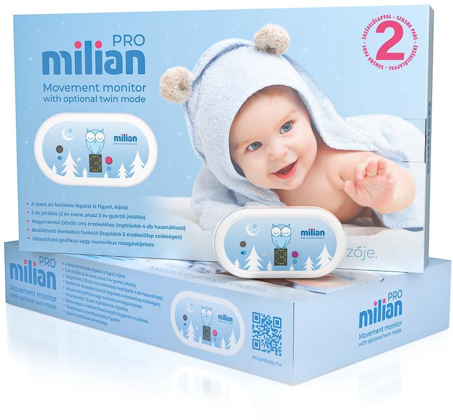 Milian PRO 2 két érzékelőlappal Légzésfigyelő