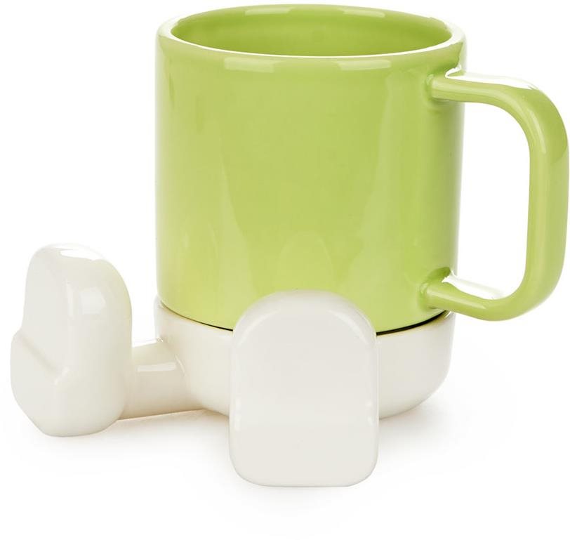 BALVI Hrnček s miskou Mr. Sitty 27589, 300 ml, zelený Hrnček